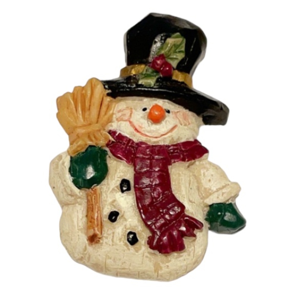 Vintage winter Christmas snowman pin